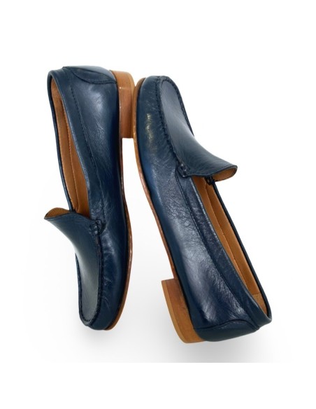 Mocassino Ischia in pelle blu