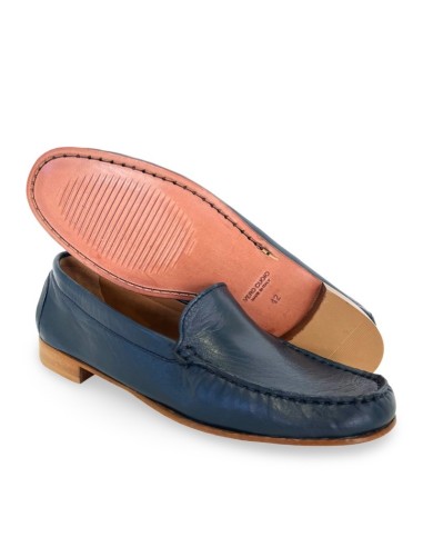 Mocassino Ischia in pelle blu