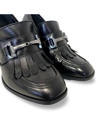 Mocassino nero con frangia