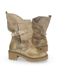 Biker Alice in pelle beige versione con zip