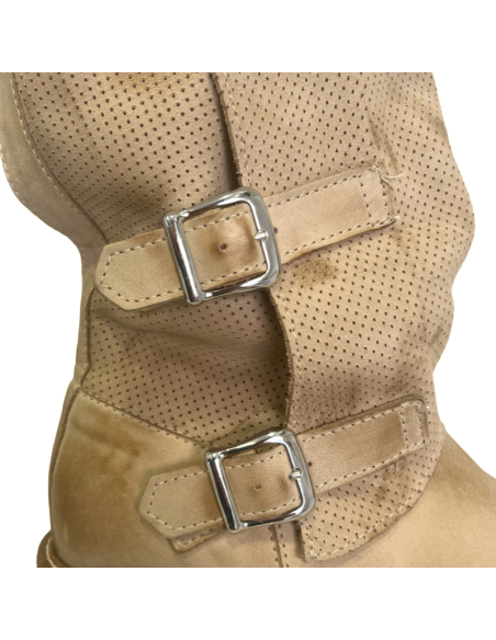 Biker Alice in pelle beige versione con zip