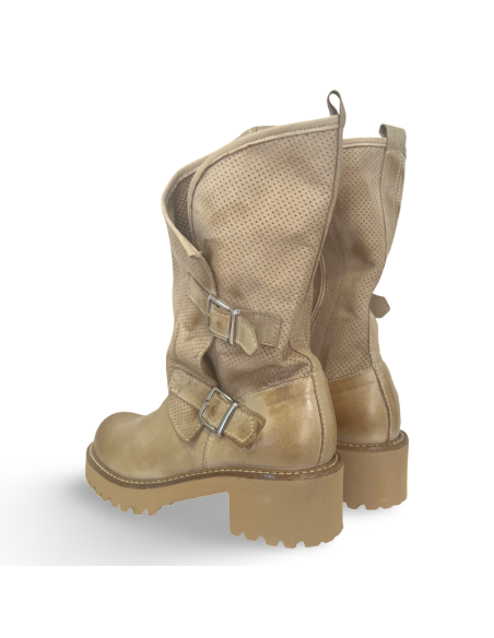 Biker Alice in pelle beige versione con zip