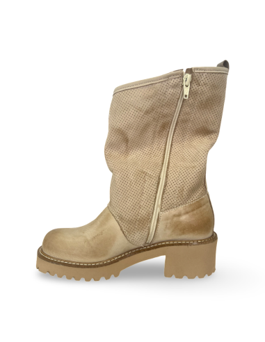 Biker Alice in pelle beige versione con zip