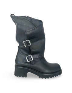 Biker Alice in pelle nera versione con zip