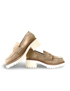 Mocassino Angela in camoscio camel 2