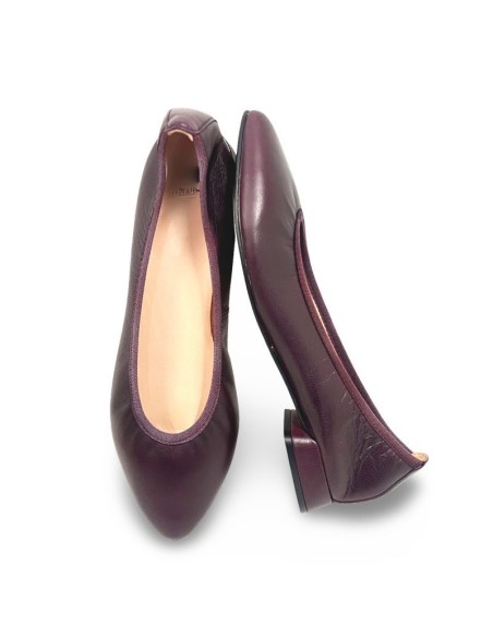 Ballerina Carola in pelle bordeaux