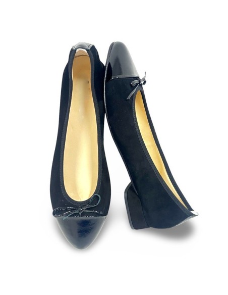 Ballerina Carola 2.0 in camoscio nero