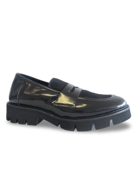 Mocassino Vania con cavallino nero