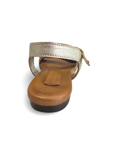 Sandalo Sally in pelle color testa di moro e platino