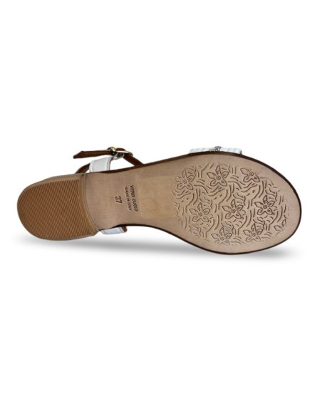 Delia sandalo con cinturino in colore bianco