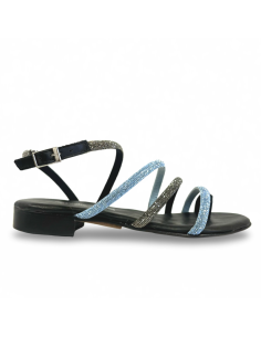 Sandalo Camy Infradito color azzurro e nero